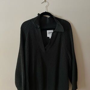 Aerie Charcoal V-Neck Sweater